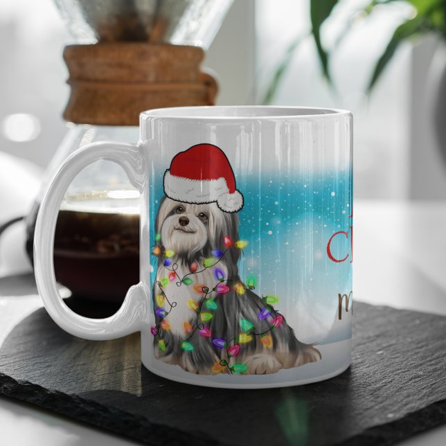 Anpassningsbar Santa Hat God jul Havanese Älskare Kaffemugg (Skapare uppladdad)