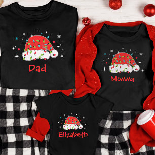Anpassningsbar Santa Hat Matching Family jul Pajam T Shirt