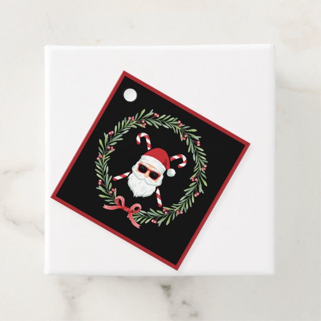 Anpassningsbar Santa med andedräkt och Polkagrisar Gåvor Etiketter (På plats)