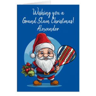 🎾 Anpassningsbar, Santa Smashmas Padel Hälsningskort