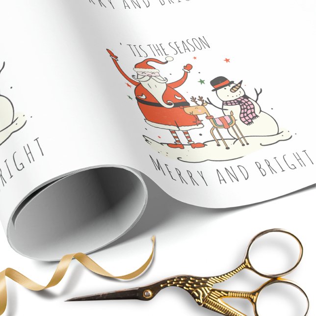Anpassningsbar Santa Snögubbe renare Merry och Bri Presentpapper (Skapare uppladdad)