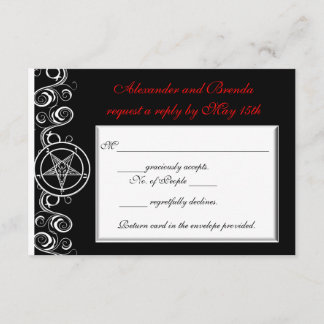 Anpassningsbar Satanic Bröllop Response Cards OSA Kort