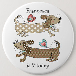 Anpassningsbar Sause Hund Dachshund Nummer födelse Knapp