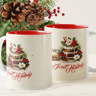 Anpassningsbar Scandi Winter Foliage Watercolor ju Två-Tonad Mugg