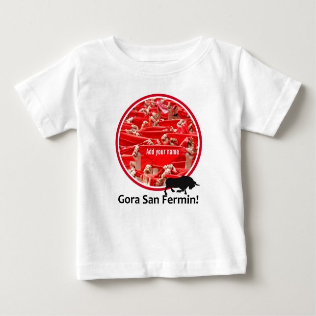 Anpassningsbar scarf, San Fermin encierro, tjur sp T Shirt (Framsida)