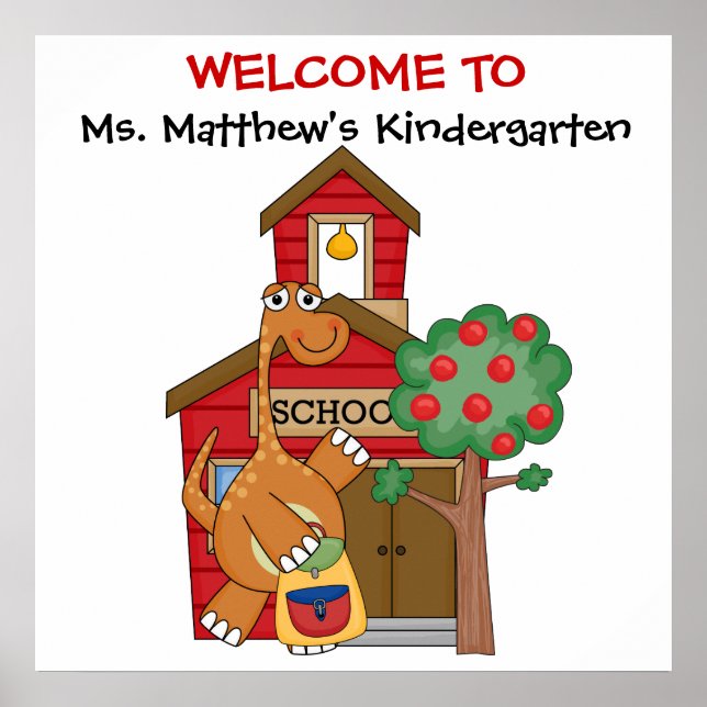 Anpassningsbar School är Dino-riffic Welcome Poste Poster (Framsidan)
