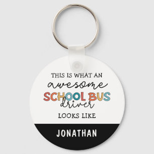 Anpassningsbar School Buss Driver Apprecition Funn Nyckelring