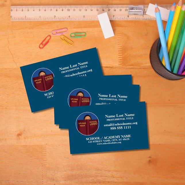 Anpassningsbar School Logotyp | Affärskortet profe Visitkort (Skapare uppladdad)