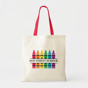 Anpassningsbar School Namn - Kritor Tote Bag Tygkasse
