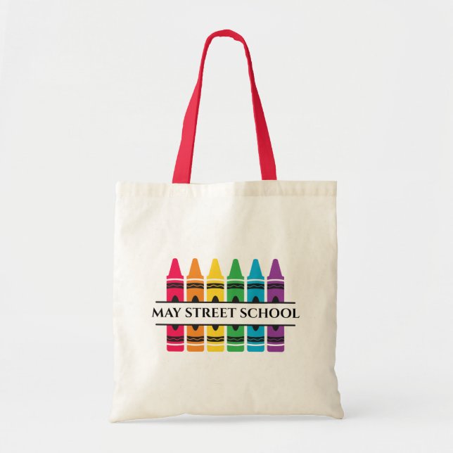 Anpassningsbar School Namn - Kritor Tote Bag Tygkasse (Framsidan)