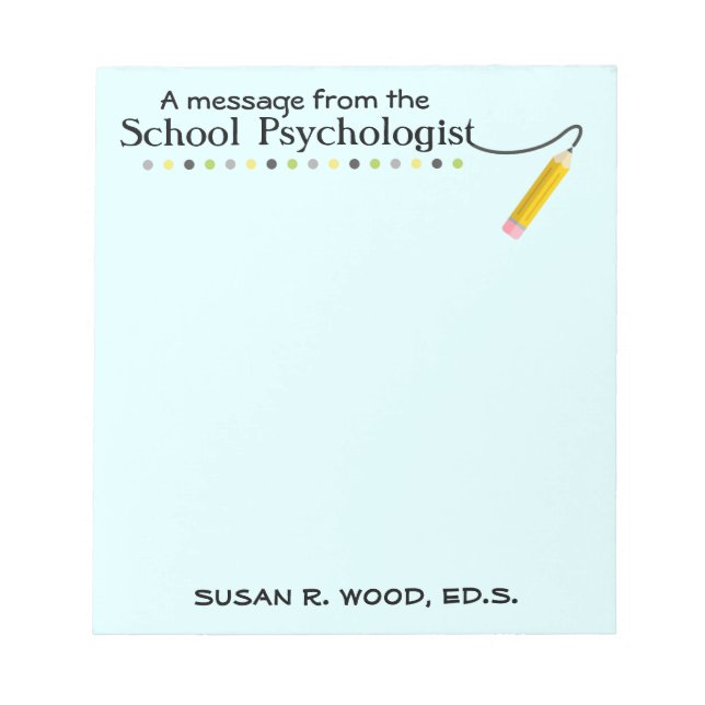 Anpassningsbar School Psychologist's Note Pad Anteckningsblock (Framsida)