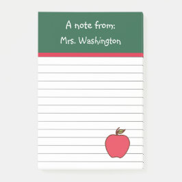 Anpassningsbar School Teacher's Apple Post it Note Post-it Block