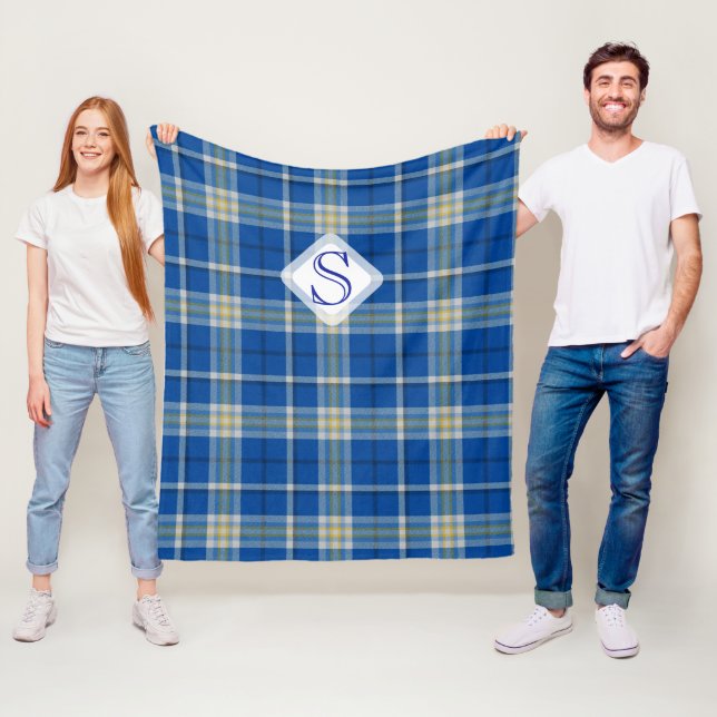 Anpassningsbar Scotland flagga färger tartan plaid Fleecefilt (På plats)