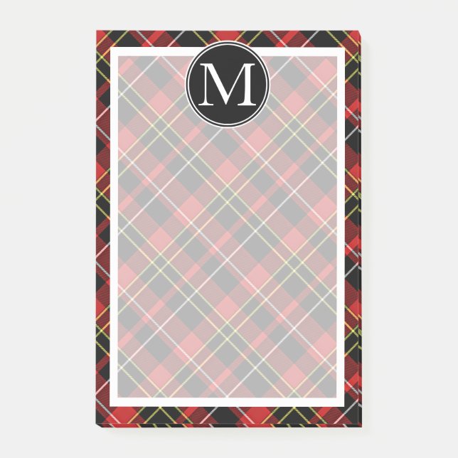 Anpassningsbar Scots Red Black Gult White Tartan M Post-it Block (Framsida)