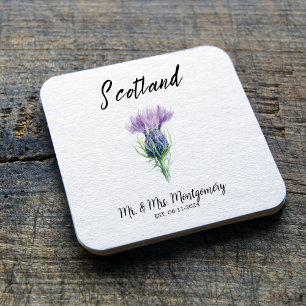 Anpassningsbar Scottish Bröllop Underlägg, Personl Underlägg Papper Kvadrat