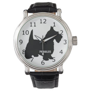 ANPASSNINGSBAR Scottish Terrier Hund Silhouette Armbandsur