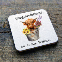 Anpassningsbar Scottish Underlägg, Highland Cow Gi