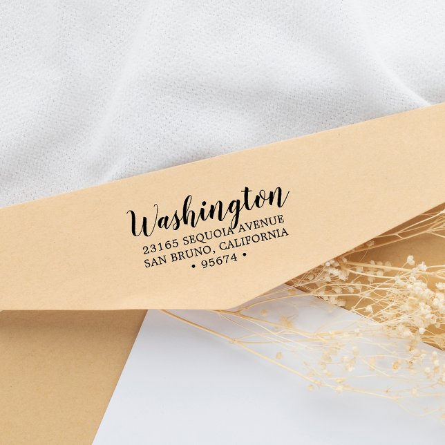 Anpassningsbar Script-familjen Namn Returadress Bl Stämpel (Skapare uppladdad)