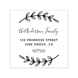 Anpassningsbar Script Foliage Löv WANDERS Returadr Självfärgande Stämpel