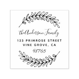 Anpassningsbar Script Foliage Löv WANDERS Returadr Självfärgande Stämpel