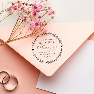 Anpassningsbar Script Future Mr & Mrs Returadress Stämpel
