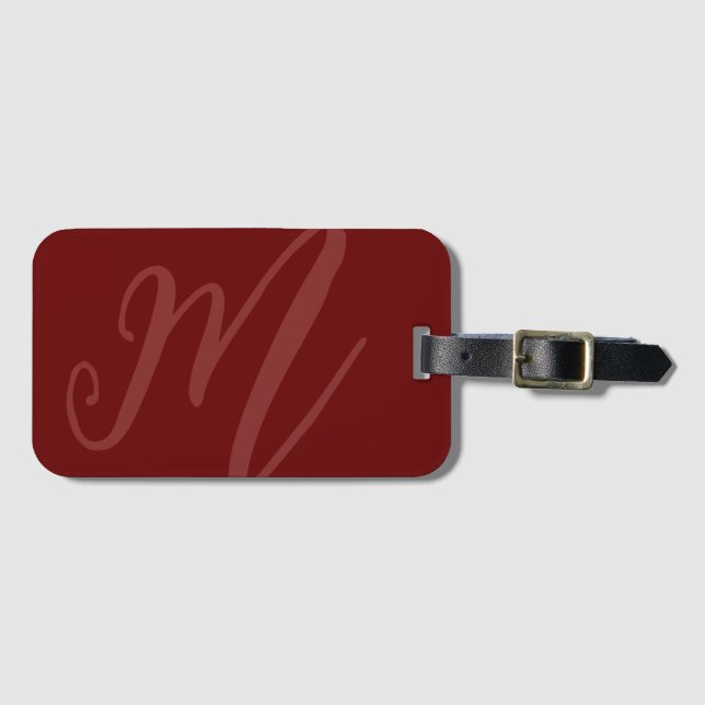 Anpassningsbar Script Monogram Namn Modern brunt i Bagagebricka (Framsida horisontal)