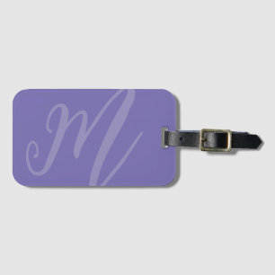 Anpassningsbar Script Monogram Namn Modern lila in Bagagebricka