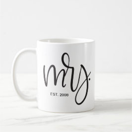 Anpassningsbar Script, "Mrs." ETABLERAD Kaffemugg