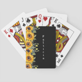 Anpassningsbar Script Namn Modern Sunblommors Gult Casinokort