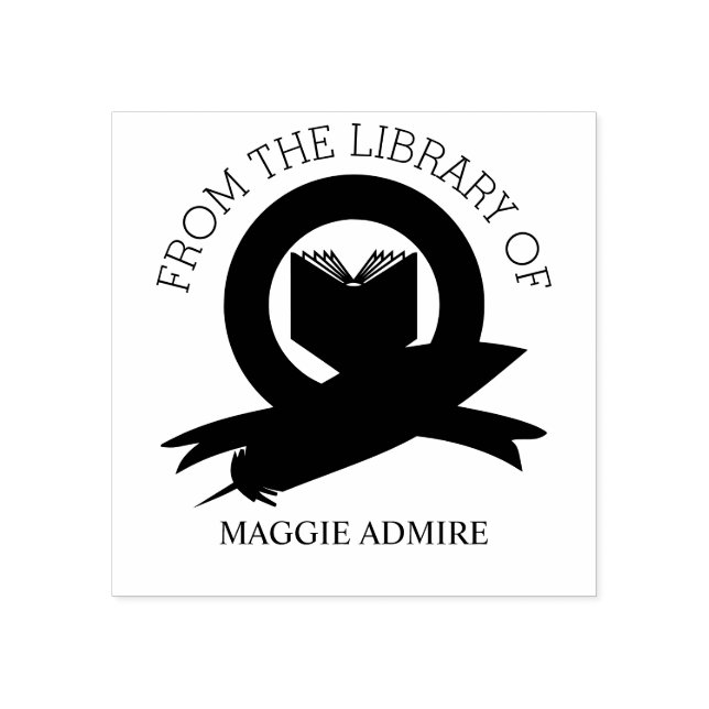 Anpassningsbar Script Trendig Modern Blommigt Ex L Stämpel (Tryck)