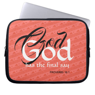 Anpassningsbar Scripture GOD Faith Coral Laptop Fodral