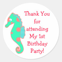 Anpassningsbar Seahorse Födelsedagsfest Favor Stic