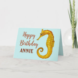 Anpassningsbar Seahorse Grattis på födelsedagen Kort