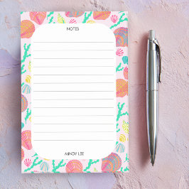 ANPASSNINGSBAR Seashells Gräns Sea Livsmedel Shopp Post-it Block