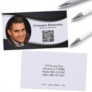 Anpassningsbar Security Professionell Photo QR-kod Visitkort