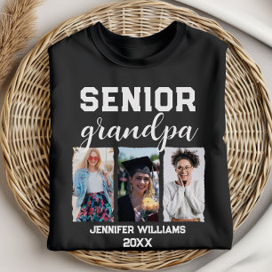 Anpassningsbar Senior Grandpa Studenten Photo & Na T Shirt