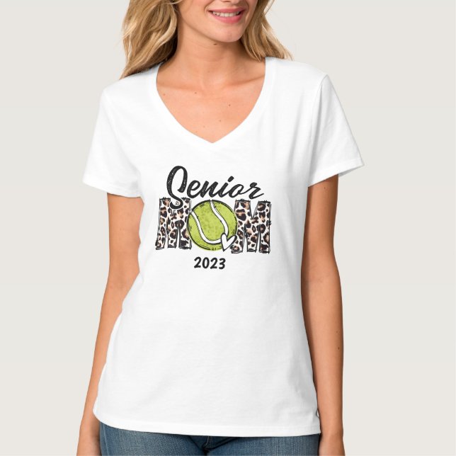 Anpassningsbar Senior Tennis Mamma, Customized Ten T Shirt (Framsida)