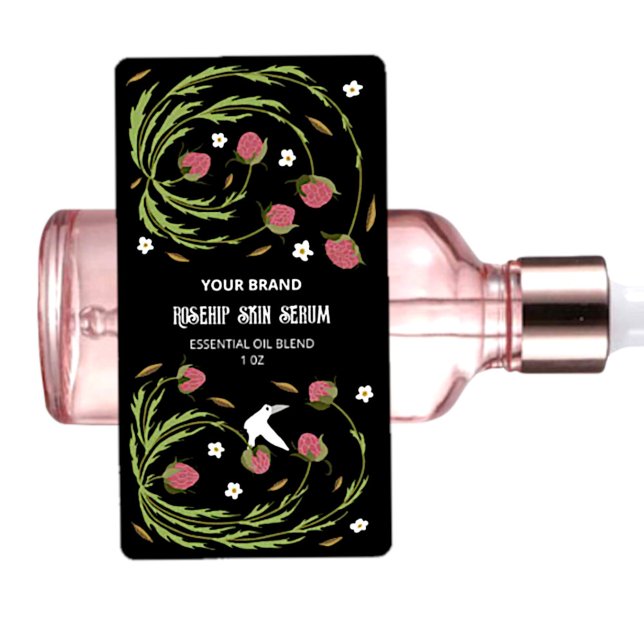 Anpassningsbar serumetiketter för botaniska illust fraktsedel (Skapare uppladdad)