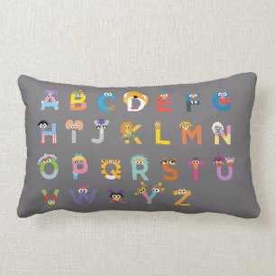 Anpassningsbar Sesame Street-alfabet Lumbarkudde