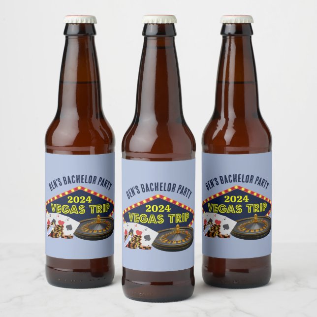 Anpassningsbar Sgroggarresa Las Vegas Kasino Ölflaska Etikett (Flaskor)