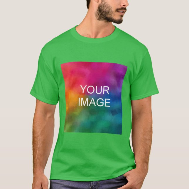 Anpassningsbar Shamrock Grönt Add Image Logotyp Te T Shirt (Framsida)
