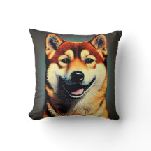 Anpassningsbar Shiba Porträtt Photo Dekorativ kudd
