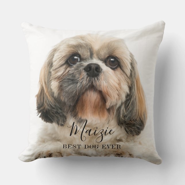 Anpassningsbar Shih Tzu Hund Personlig Pet Photo Kudde (Framsida)