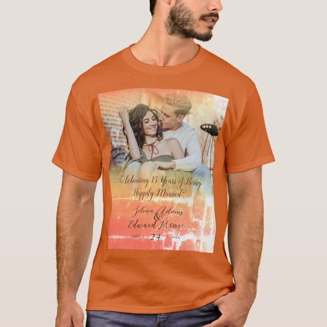 Anpassningsbar Shining Guld Overlay Photo Anibröll T Shirt (Framsida)