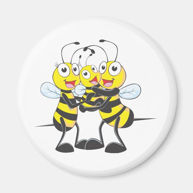 Anpassningsbar Shirts: Bee Shirts i Lycklig Pappa  Magnet (Framsidan)