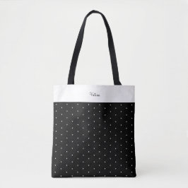 Anpassningsbar Shoulder Tote Polka dots Polka Blac Tygkasse