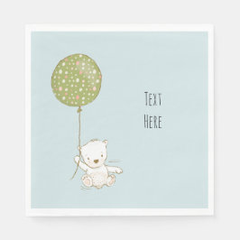 Anpassningsbar Shower Napkin Bear med Balloon Pappersservett