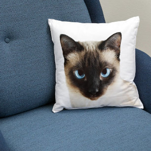Anpassningsbar Siamese Cat Ansikte Home Decor Whit Kudde