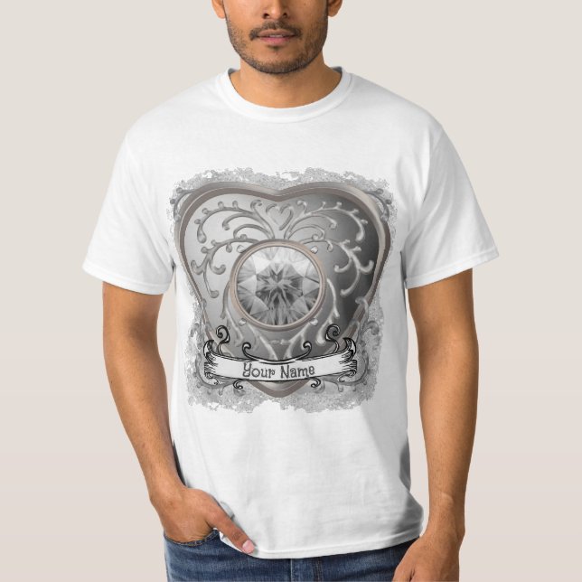 Anpassningsbar Silver Fairy Heart t-shirt (Framsida)