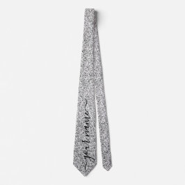 Anpassningsbar Silver Glitter Sparkles Neck Tie Slips